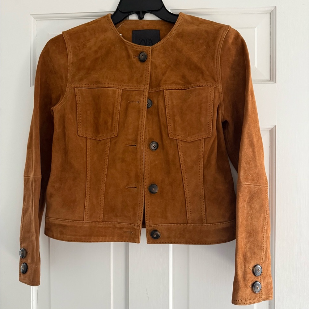 Zara Brown Suede Leather Jacket NWT NEW PERFECT FOR FALL